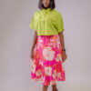 Printed TR Slub Skirt