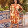 Vibrant Sunset Patchwork Dress