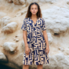 Geometric Print Midi Dress