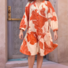 Vibrant Floral Print Midi Dress