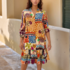 Vibrant Bohemian Patchwork Dress