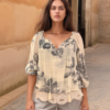 Elegant Floral Print Boho Blouse