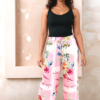Floral Print Wide-Leg Pants