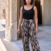 Women’s High-Waisted Ikat Print Wide-Leg Pants