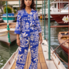 Nautical-Inspired Blue and White Printed Set