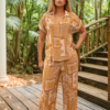 Tropical Print Relaxed Fit Top & Pant Set